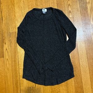 Old Navy Women's Long Sleeve Tee - Black and Gray 🩵